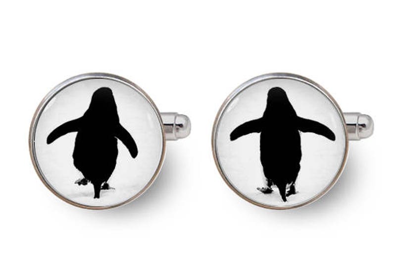 penguin cufflinks groom cufflinks gift for him with gift box