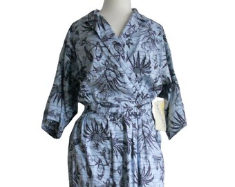 Diane Von Furstenberg Vintage Overall , Blauer Tropischer Print, Gr. L