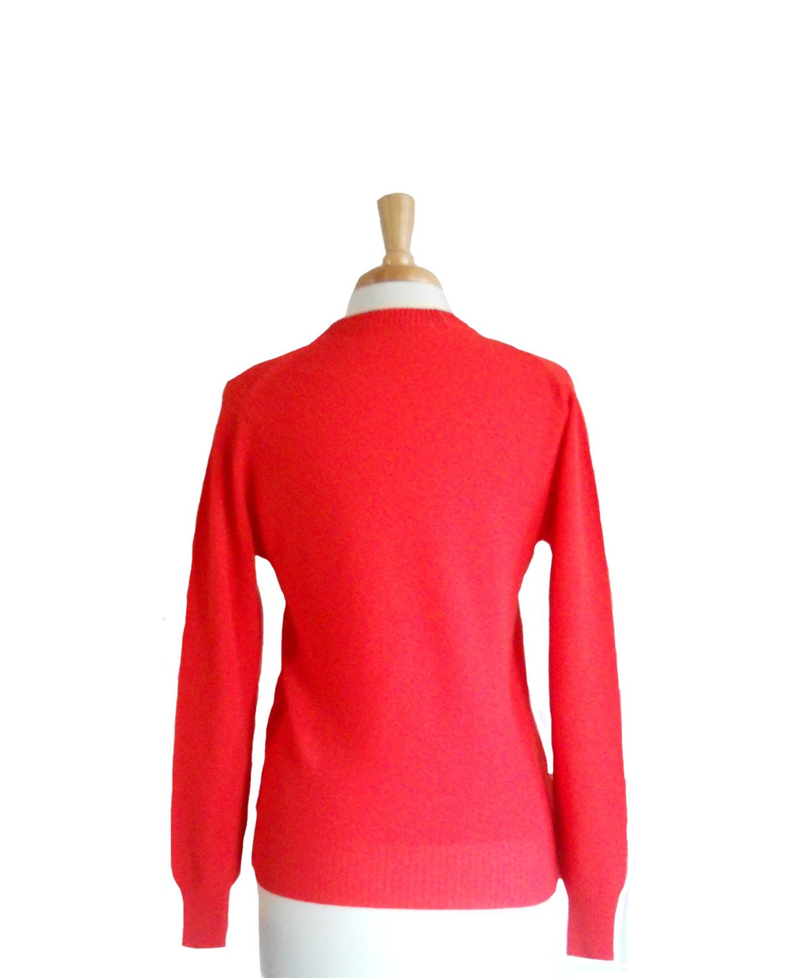 Vintage Orange Cardigan with Flags Patch - V-Neck Summer Sweater, Size M, foto 2 di 3