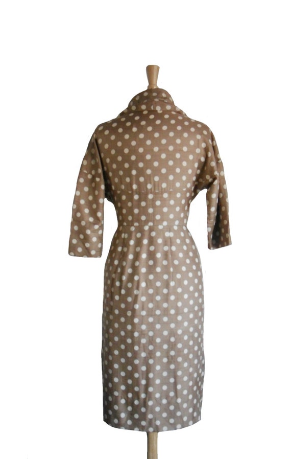 bronze polka dot dress