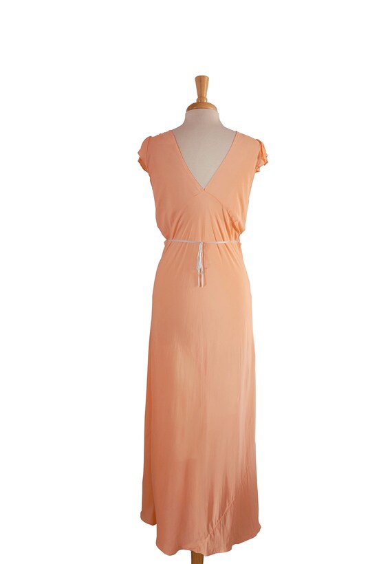 Nightgown 1930s Vintage Peach Nylon Lingerie with… - image 4