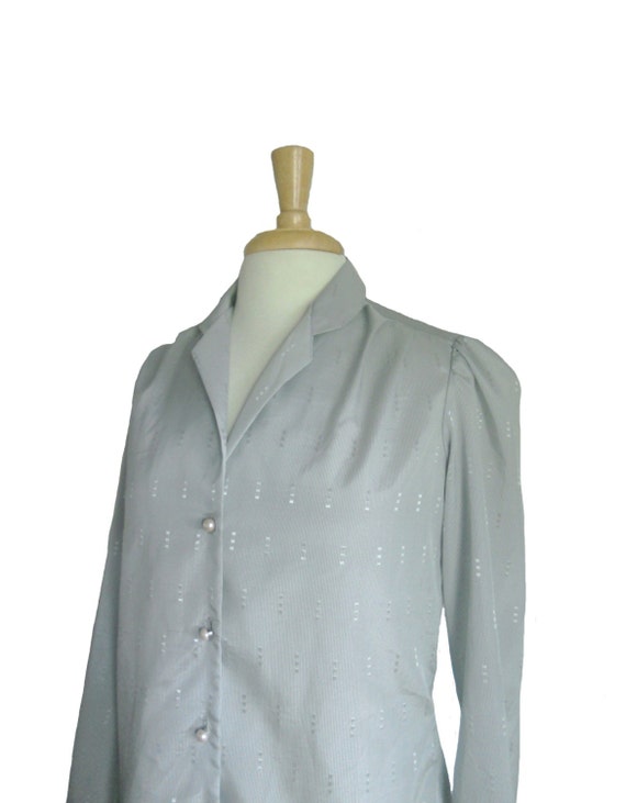 80’s Silk Geometric Pattern Button Front Blouse by Levante main image 1