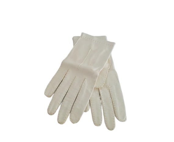 ladies Italian Kid leather gloves w/ decorative white stitching bow Hot sale 