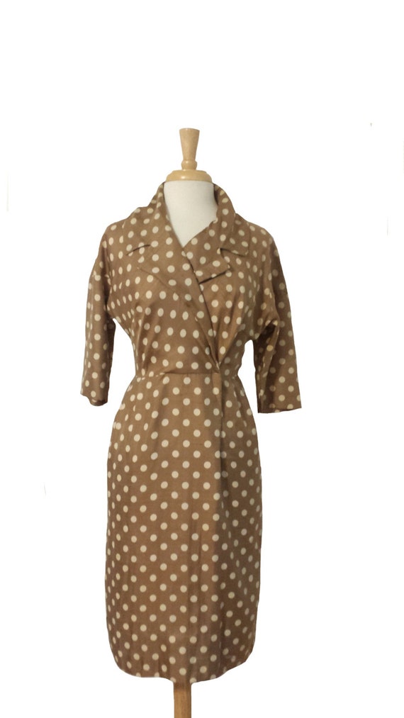 bronze polka dot dress