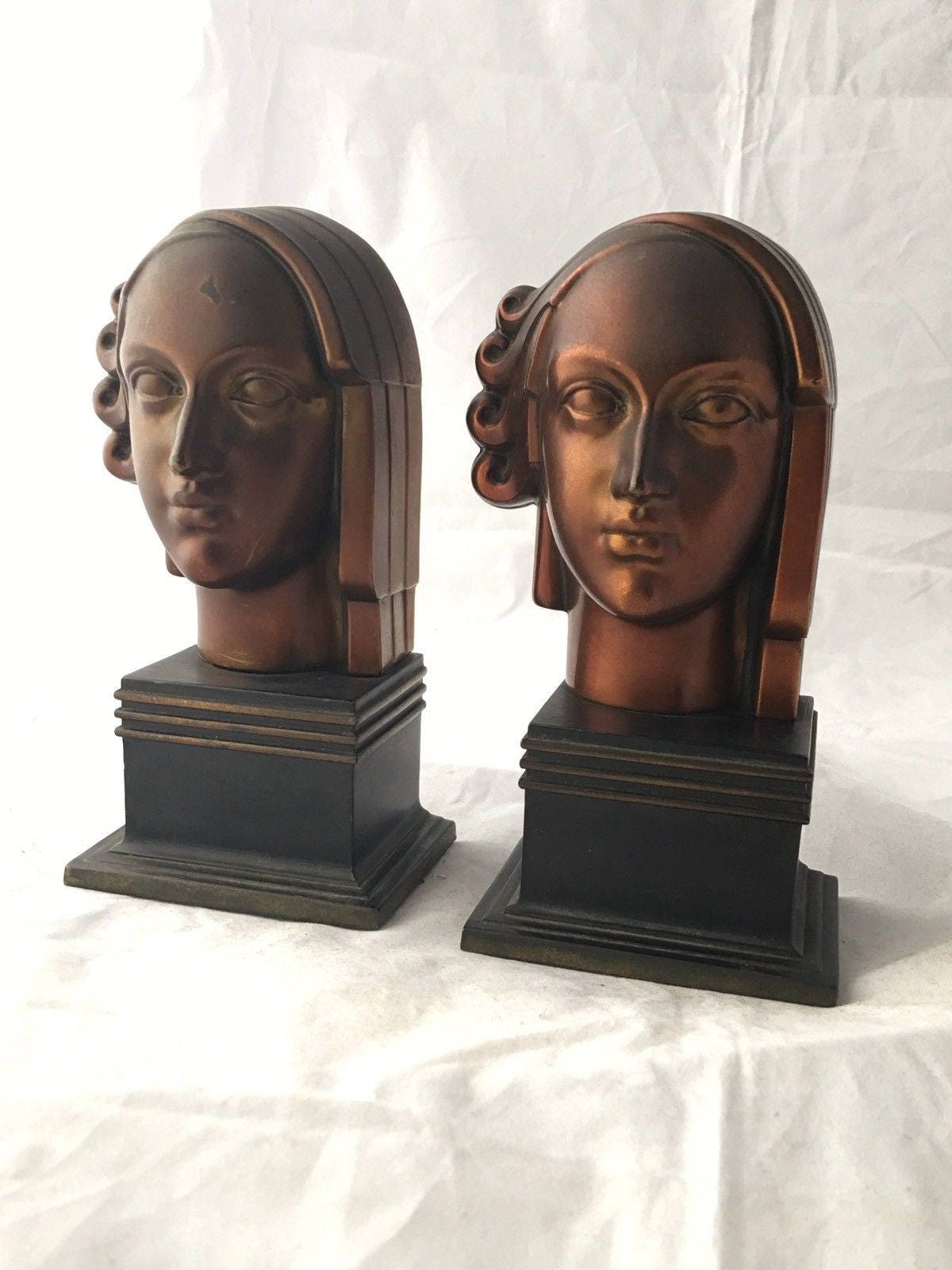 Ronson Bookends Athena Goddess RARE Art Deco 1920's Etsy