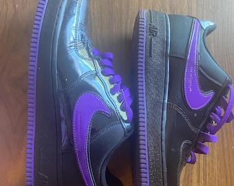 Nike Airforce One Black And Purple Patent Leather 9.5