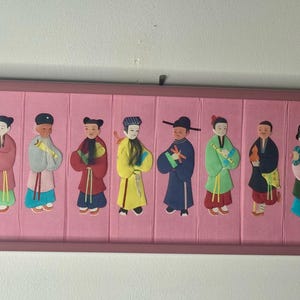 8 Immortals Chinese Paper/silk  Doll Art Vintage Antique