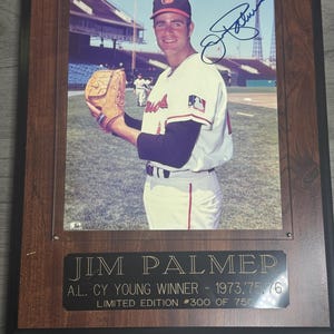 Jim Palmer Baltimore Orioles HOF Signed Photo Plaque Autograph 8x10 Picture