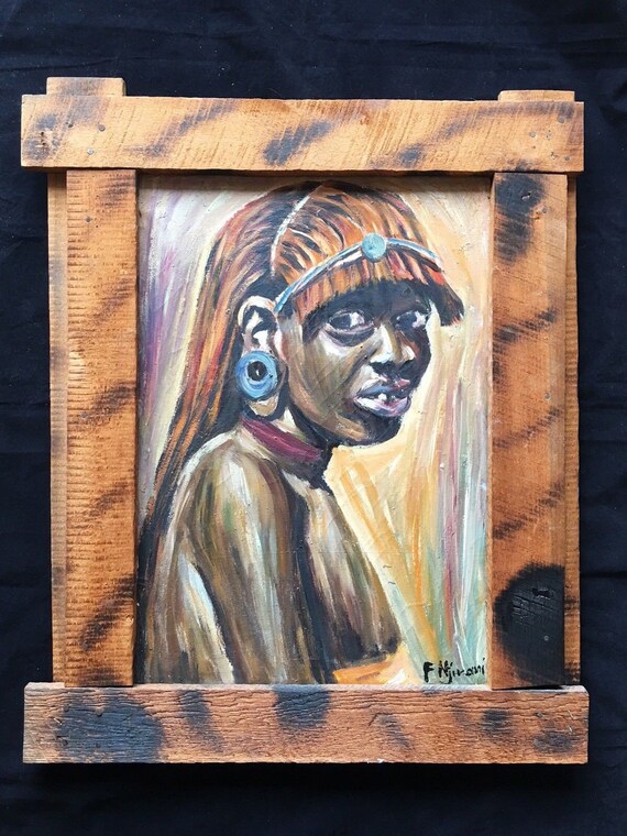 African Art Haiti African Women Vintage Original Oil Painting Haitian Art Africa