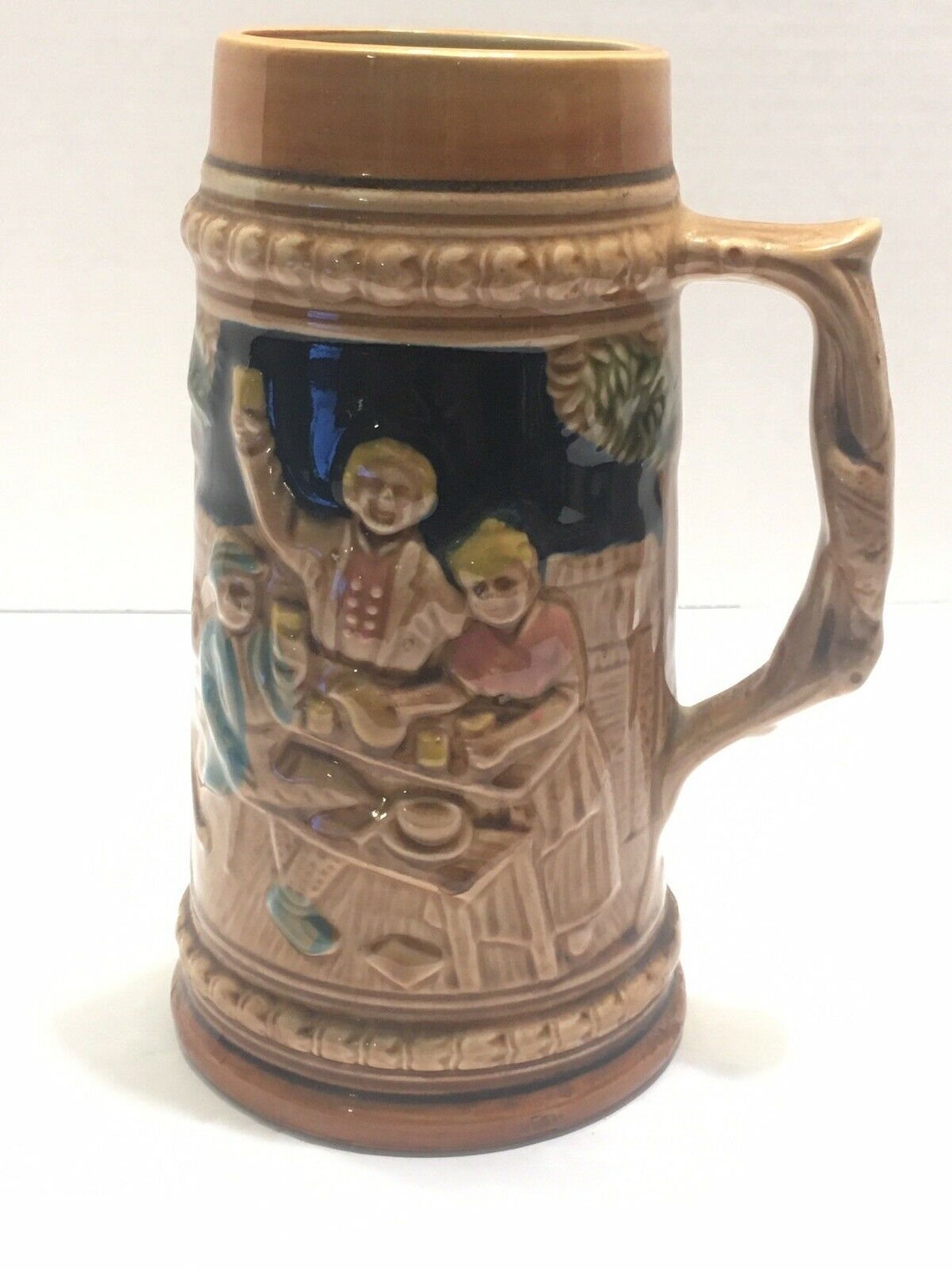 Beer Mug Stein Made in Japan Tavern Drinking Scene 7 1/2 Etsy