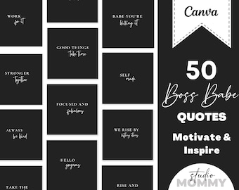 Motivational Quotes Templates - Inspirational Quotes, Instagram Template Canva, Quotes PNG Bundle, Download Design, Facebook Template - A09