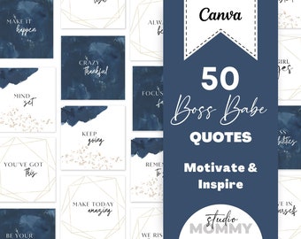 Motivational Quotes Templates - Inspirational Quotes, Instagram Template Canva, Quotes PNG Bundle, Download Design, Facebook Template - A13