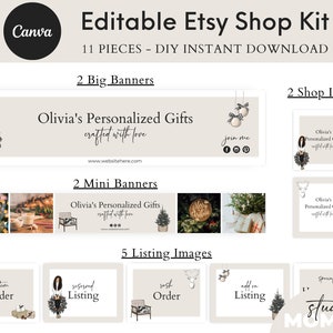 Etsy Shop Kit, Etsy Banner Set, Etsy Banner Shop Kit, Etsy Banner Canva, Etsy Banner and Logo, Banner Kit, Etsy Branding Kit Template A21 image 1