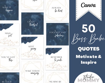 Motivational Quotes Templates - Inspirational Quotes, Instagram Template Canva, Quotes PNG Bundle, Download Design, Facebook Template - A13