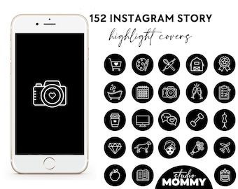 Black Instagram Highlight Covers - Instagram Story Highlight Icons - Highlight Covers For Instagram Black Icons - A09