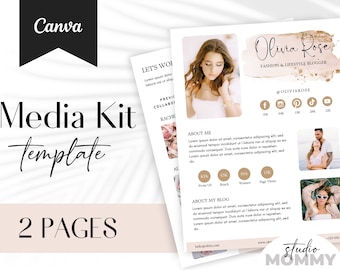 Pink Media Kit Template Canva, Influencer Media Kit, Content Creator Media Kit, Media Kit Canva, TikTok Media Kit, Instagram Media Kit - A15