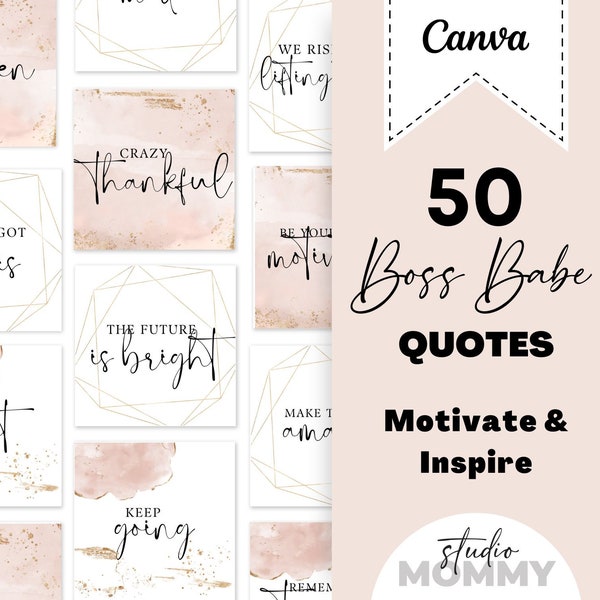 Motivational Quotes Templates - Inspirational Quotes, Instagram Template Canva, Quotes PNG Bundle, Download Design, Facebook Template - A15