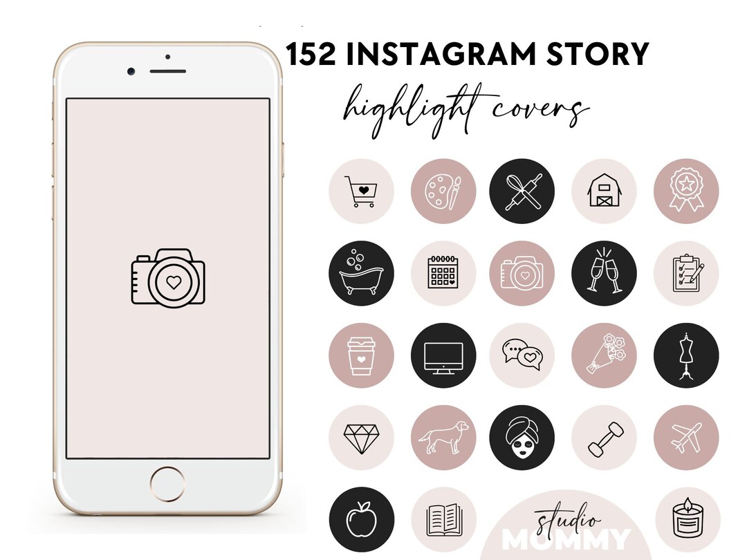 Pink Instagram Highlight Covers - Social Media Story Covers Brand Kit ...