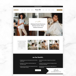 WordPress Theme - Virtual Assistant WordPress Template: Black and Gold Website Design - Dear Me by Studio Mommy A09