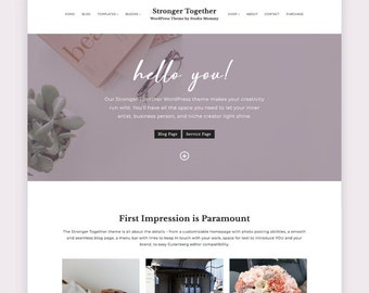 Purple WordPress Theme for Bloggers - Kadence WordPress Child Theme - Website Template WordPress - Template for Coaches - Studio Mommy A17