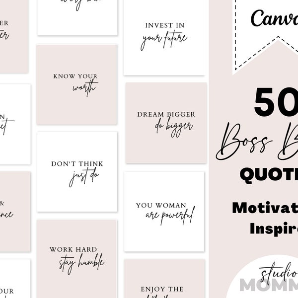 Motivational Quotes Templates - Inspirational Quotes, Instagram Template Canva, Quotes PNG Bundle, Download Design, Facebook Template - A10