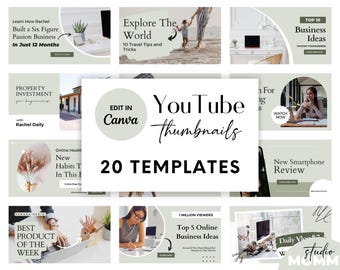 Modèles de miniatures YouTube - Kit de marque Canva (20) - A14 Studio Mommy