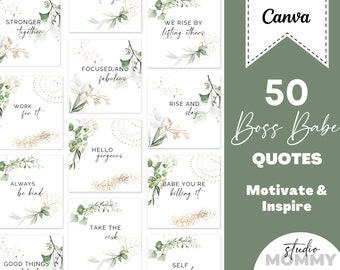 Motivational Quotes Templates - Inspirational Quotes, Instagram Template Canva, Quotes PNG Bundle, Download Design, Facebook Template - A19