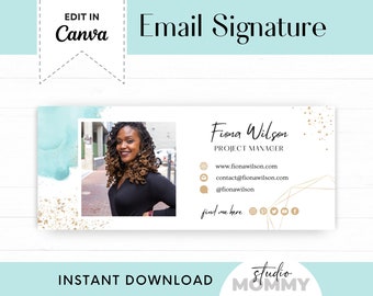 Email Signature Canva Template - Email Signature Template, Email Marketing Signature Template, Email Newsletter Signature Template - A18