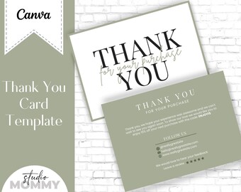 Modèle de carte de remerciement : notice pour petite entreprise (modifiable sur toile, téléchargement numérique) - A14