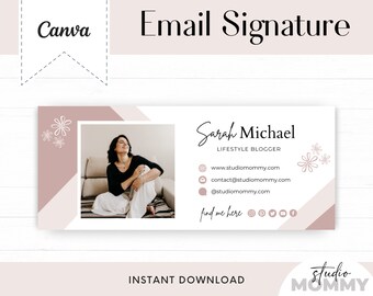 Email Signature Template Canva - Email Marketing Signature Template - Email Newsletter Signature Template - Email Signature Outlook - A10