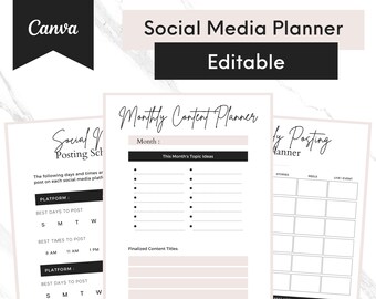 Social Media Planner Template - Digital Printable Plan Template - Instagram Planner - Facebook Planner - Studio Mommy A10