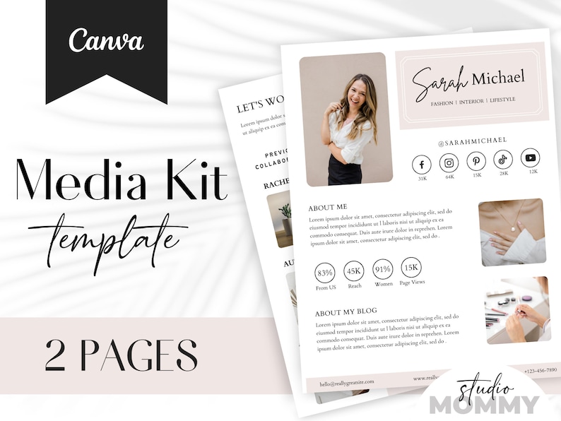 Media Kit Template Canva, Influencer Media Kit, Content Creator Media Kit, Media Kit Canva, TikTok Media Kit, Blogger Media Kit A10 image 1