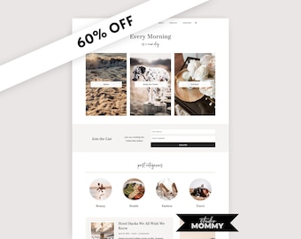 WordPress Theme, Feminine WordPress Template, WordPress Theme Blog, Every Morning by Studio Mommy - A10