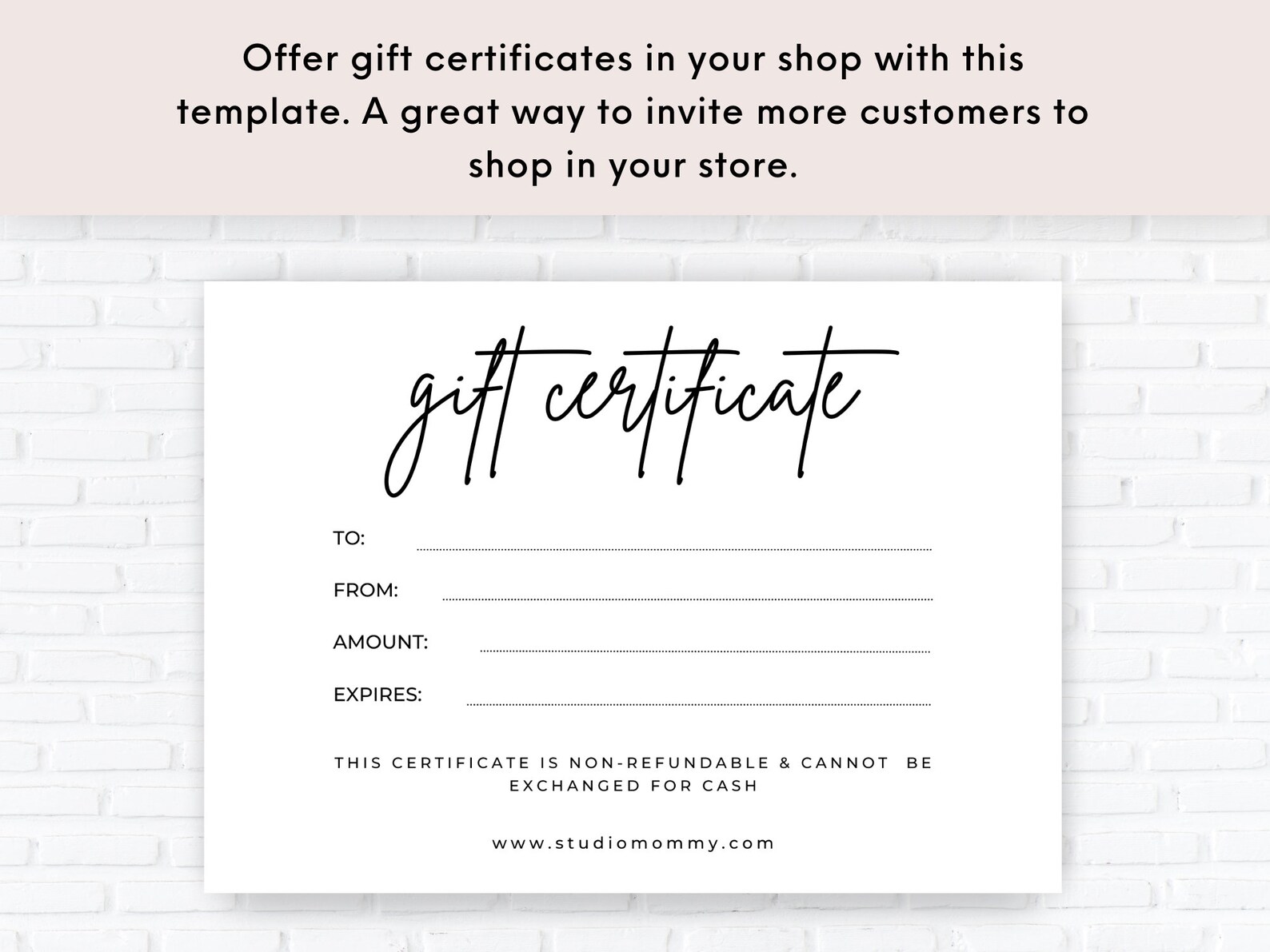 Gift Certificate Template Printable and Editable Gift for - Etsy