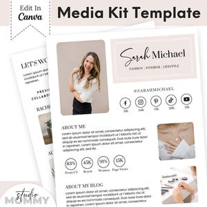 Content Creator Media Kit - Media Kit Template, Influencer Media Kit, Media Kit Canva Template, Podcast Media Kit, TikTok Media Kit - A10
