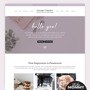 Tema WordPress viola per blogger - Tema figlio WordPress Kadence - Modello per sito web WordPress - Modello per coach - Studio Mommy A17