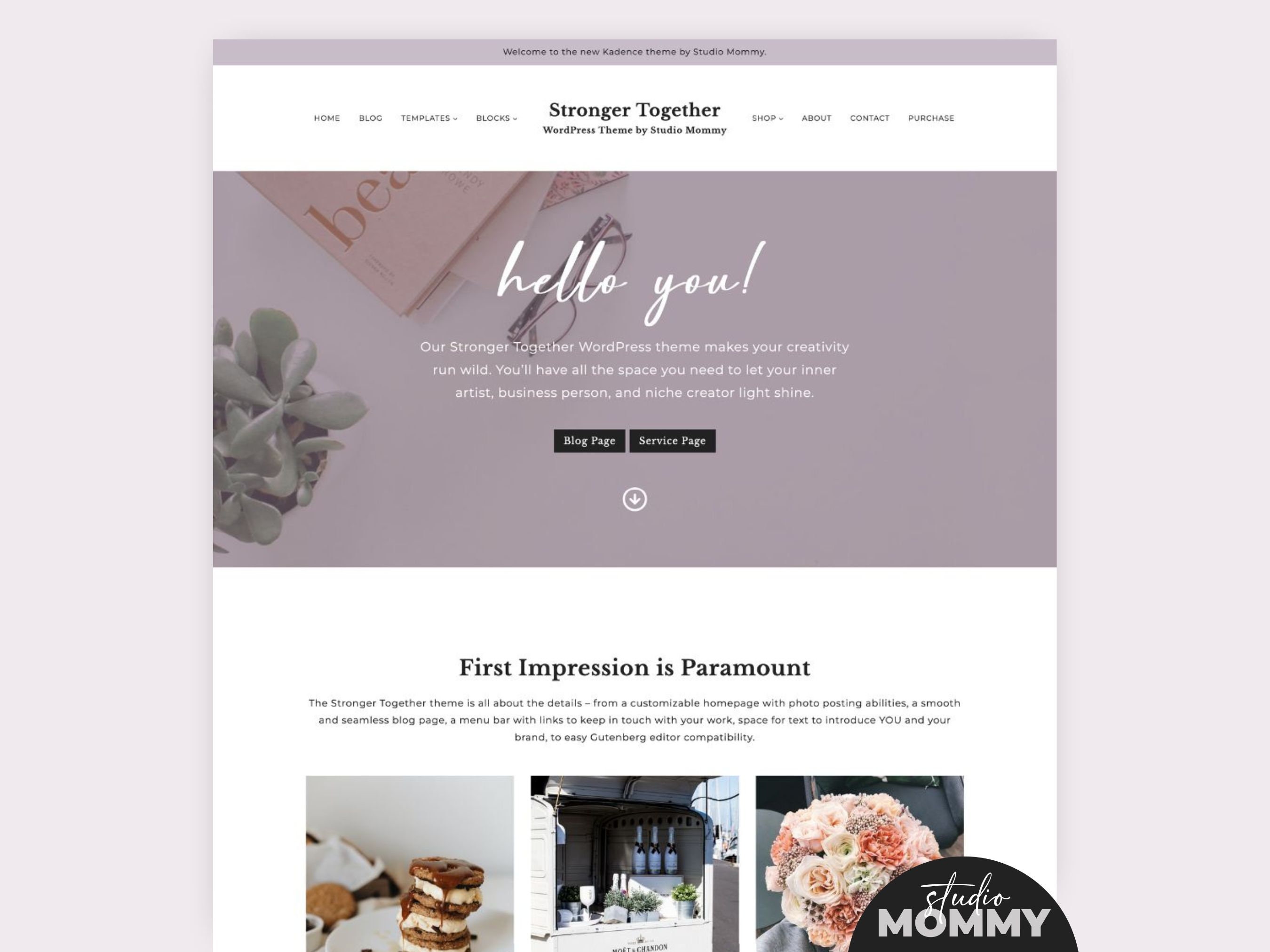 Purple WordPress Theme for Bloggers - Kadence WordPress Child Theme - Website Template WordPress - Template for Coaches - Studio Mommy A17