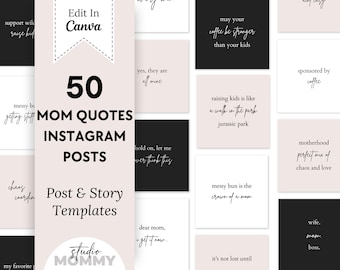 Pink Instagram Template Quotes - Mom Quotes - Mama Instagram Quotes - Facebook Quotes - Instagram Post Templates - Studio Mommy A10