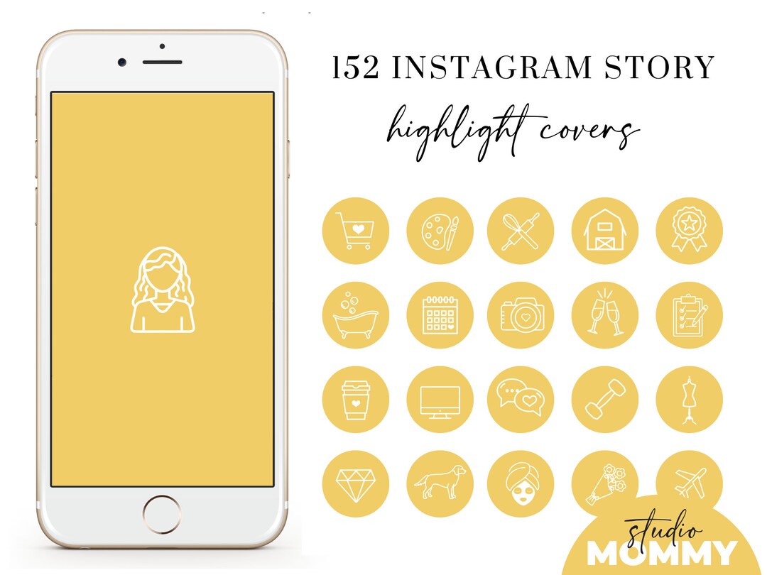 Instagram Highlight Covers Yellow Instagram Highlight Icons Etsy