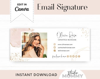 Modèle de signature d'e-mail Canva - Design professionnel (téléchargement numérique) - A15 Studio Mommy