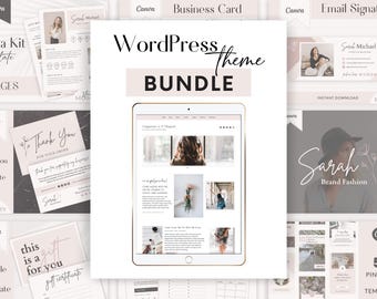 WordPress Theme - Minimalist WordPress Blog Theme: Pink Website Template + Canva Templates - Happiness Is a Magnet by Studio Mommy A22