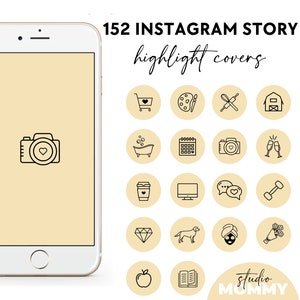 Instagram Highlight Covers Yellow - Instagram Highlight Icons - Highlight Covers For Instagram - Yellow Icons - Studio Mommy A07