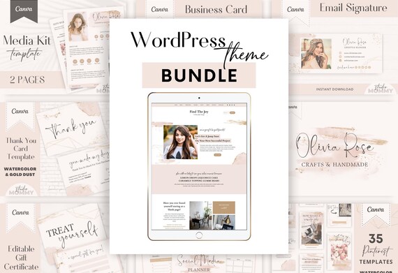 WordPress Theme - Find The Joy WordPress Template: Website Design + Canva Templates - Find The Joy Studio Mommy A15