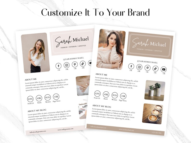 Media Kit Template Canva, Influencer Media Kit, Content Creator Media Kit, Media Kit Canva, TikTok Media Kit, Blogger Media Kit A10 image 4