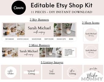 Etsy Shop Kit, Etsy Banner Set, Etsy Banner Shop Kit, Etsy Banner Canva, Etsy Banner and Logo, Banner Kit, Etsy Branding Kit Template - A10