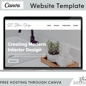 Interior Design Canva Website Template - Landing Page Template Canva - Website Layouts Design - Website Template Canva - Studio Mommy A20