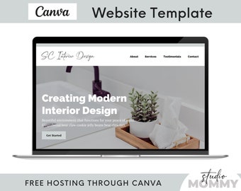 Interior Design Canva Website Template - Landing Page Template Canva - Website Layouts Design - Website Template Canva - Studio Mommy A20