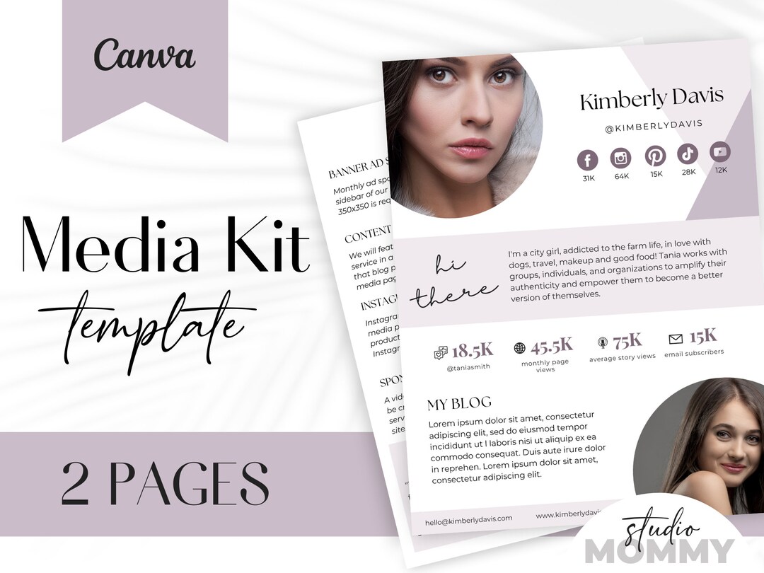 Influencer Media Kit Media Kit Template Canva Content Etsy