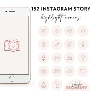 Rose Gold Instagram Highlight Covers - Pink IG Covers - Blush Instagram Highlight Icons - Highlight Covers For Instagram - Studio Mommy