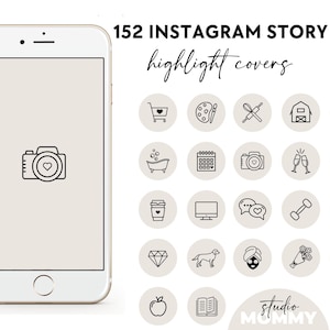 Instagram Highlight Covers Neutral - Instagram Story Highlight Icons Minimalist - Instagram Beige Template - Studio Mommy A08